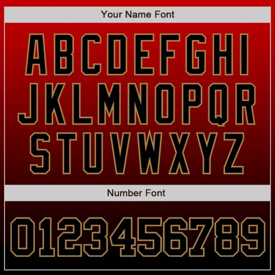 Custom Red Black-Old Gold Authentic Fade Fashion Baseball Jersey