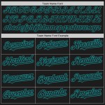 Custom Black Hot Pink-Teal Authentic Baseball Jersey