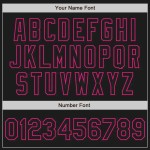 Custom Black Hot Pink-Teal Authentic Baseball Jersey