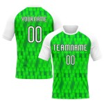Custom Neon Green White-Black Abstract Shape Sublimation Volleyball Uniform Jersey Custom Neon Green White-Black Abstract Shape Sublimation Volleyball Uniform Jersey