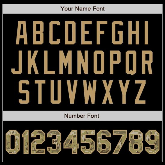 Custom Black Camo-Old Gold Bomber Full-Snap Varsity Letterman Jacket Custom Black Camo-Old Gold Bomber Full-Snap Varsity Letterman Jacket