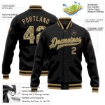 Custom Black Camo-Old Gold Bomber Full-Snap Varsity Letterman Jacket Custom Black Camo-Old Gold Bomber Full-Snap Varsity Letterman Jacket