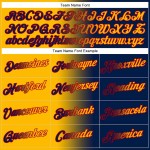 Custom Stitched Navy Gold-Red Gradient Fashion Sports Pullover Sweatshirt Hoodie Custom Stitched Navy Gold-Red Gradient Fashion Sports Pullover Sweatshirt Hoodie