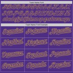 Custom Purple Steel Gray Splash Ink Old Gold Authentic Baseball Jersey