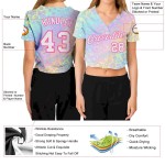Custom Women's Pink White Leopard 3D V-Neck Cropped Baseball Jersey Custom Women's Pink White Leopard 3D V-Neck Cropped Baseball Jersey