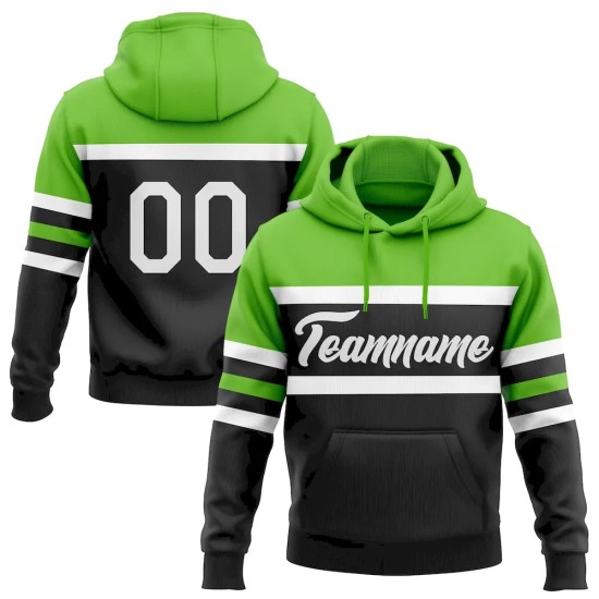 Custom Stitched Black White-Aurora Green Line Sports Pullover Sweatshirt Hoodie Custom Stitched Black White-Aurora Green Line Sports Pullover Sweatshirt Hoodie
