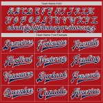 Custom Red Navy-White Bomber Full-Snap Varsity Letterman Two Tone Jacket