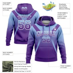 Custom Stitched Light Blue Purple-White Fade Fashion Arrow Sports Pullover Sweatshirt Hoodie Custom Stitched Light Blue Purple-White Fade Fashion Arrow Sports Pullover Sweatshirt Hoodie