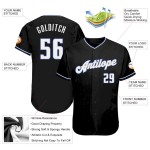 Custom Black White-Royal Authentic Baseball Jersey