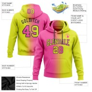 Custom Stitched Neon Yellow Pink-Black Gradient Fashion Sports Pullover Sweatshirt Hoodie Custom Stitched Neon Yellow Pink-Black Gradient Fashion Sports Pullover Sweatshirt Hoodie