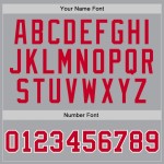 Custom Gray Red-White Authentic Throwback Basketball Jersey