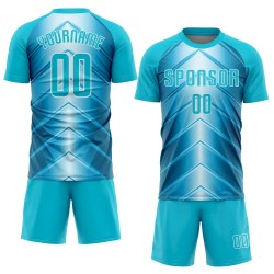 Custom Sky Blue Lakes Blue-White Sublimation Soccer Uniform Jersey Custom Sky Blue Lakes Blue-White Sublimation Soccer Uniform Jersey