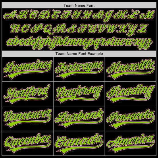 Custom Black Medium Pink-Neon Green Authentic Throwback Baseball Jersey