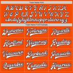 Custom Orange White-Navy Bomber Full-Snap Varsity Letterman Jacket