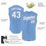 Custom Light Blue White-Gray Authentic Sleeveless Baseball Jersey