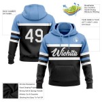 Custom Stitched Black White-Light Blue Line Sports Pullover Sweatshirt Hoodie Custom Stitched Black White-Light Blue Line Sports Pullover Sweatshirt Hoodie