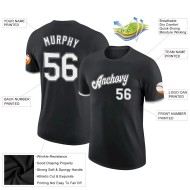 Custom Black White-Gray Performance T-Shirt Custom Black White-Gray Performance T-Shirt